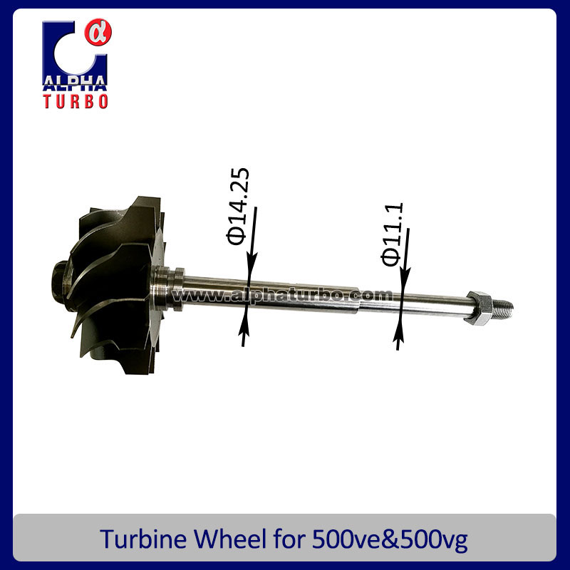 500VG 500VE Turbocharger Cartridge Part Shaft and Turbine Wheel